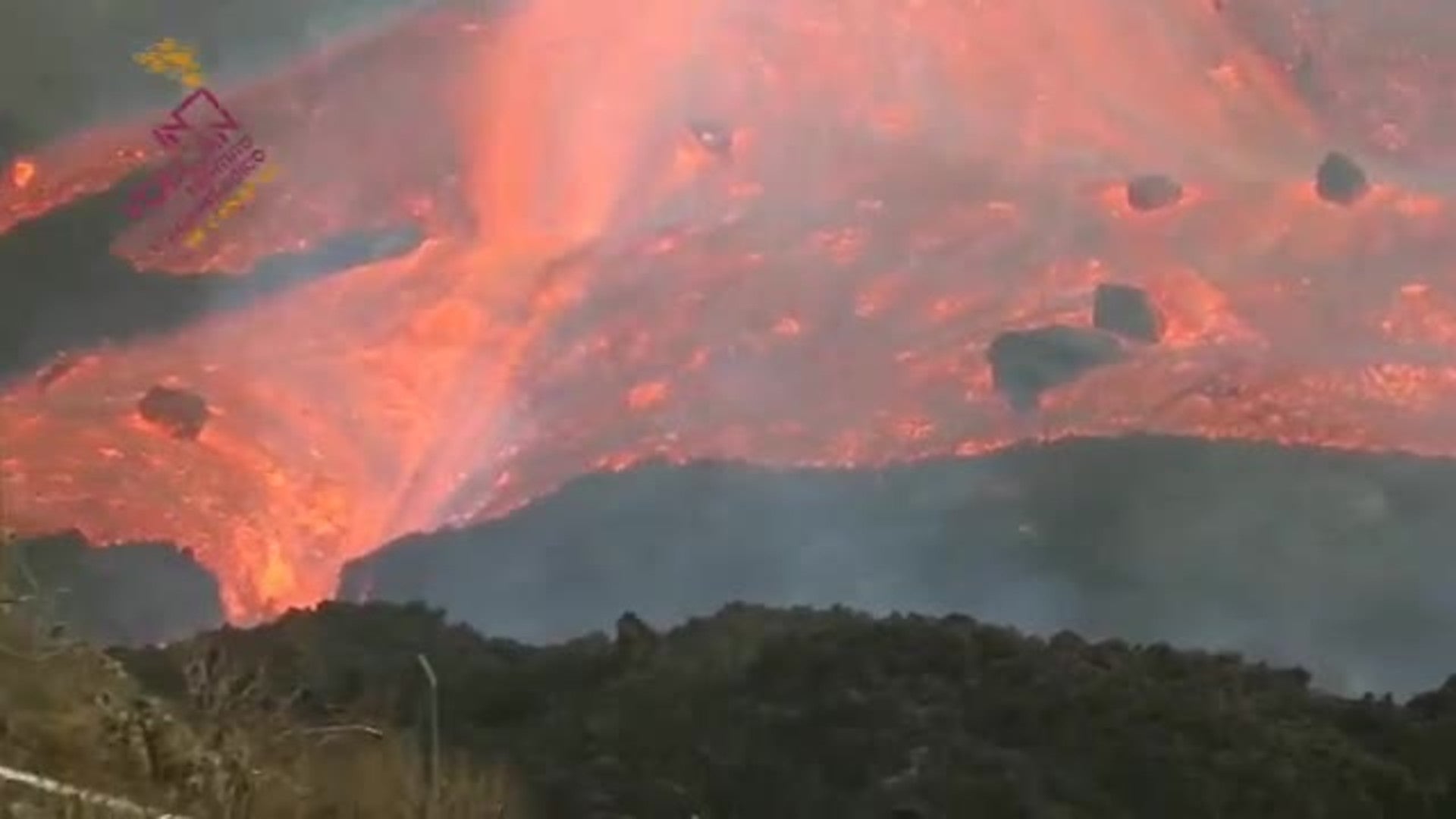 Desborde De La Colada De Lava En El Cono Principal Canarias