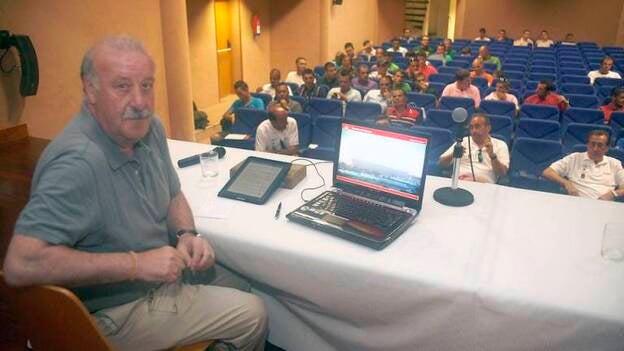 Del Bosque en el arranque del clínic en Lanzarote
