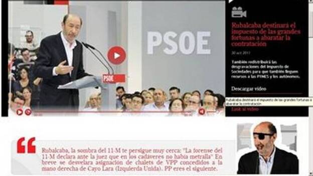 Anonymous hackea la web de Rubalcaba y le advierte de que "la sombra del 11-M" le persigue "muy cerca"