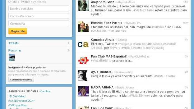 Alejandro Sanz promueve El Hierro en twitter