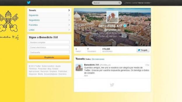 El papa envió su primer tuit y se une "con alegría" a la red de Twitter