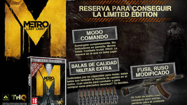 THQ confirma la Edición Limitada de 'Metro: Last Light'