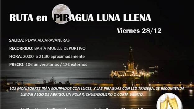 Hoy, ruta en piragua bajo la luna llena