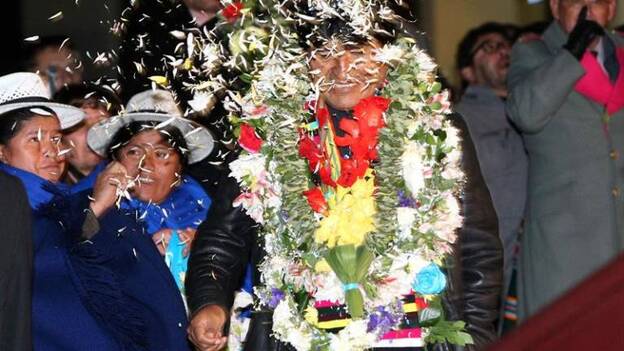 Evo Morales llega a Bolivia