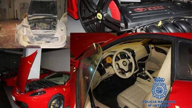 Desmantelan 2 talleres que transformaban coches en falsos Ferrari para vender