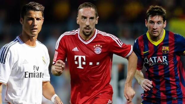 Messi, Ribéry y Ronaldo, finalistas oficiales al Balón de Oro 2013