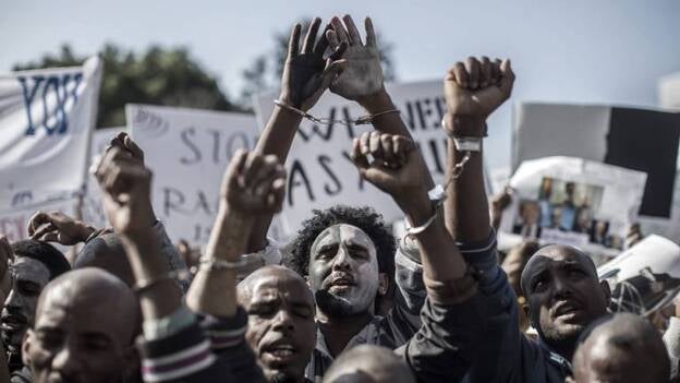 Protestas ante la situación de emigrantes africanos en Israel