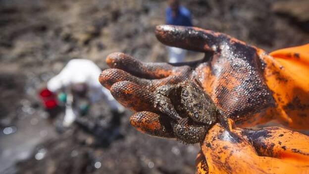 Sigue la limpieza del vertido en la playa de El Cabrón