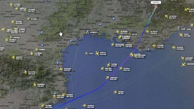 Un avión que volaba entre Barcelona y Dusseldorf se estrella en los Alpes franceses