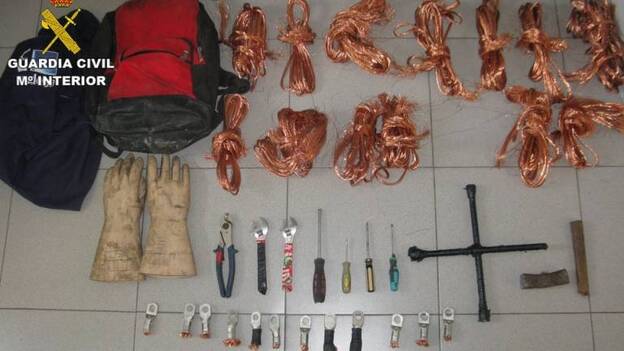 La Guardia Civil detiene a 5 personas por el robo de cableado de cobre
