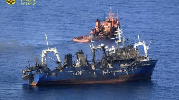 El pesquero ruso se hundió a quince millas de Maspalomas