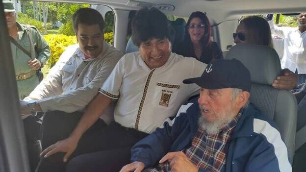 Maduro y Morales visitan a Castro por su cumpleaños