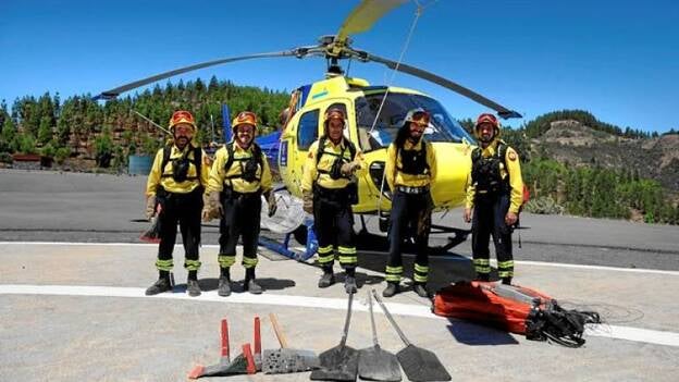 Los 2 helicópteros del Cabildo para luchar contra el fuego, inoperativos