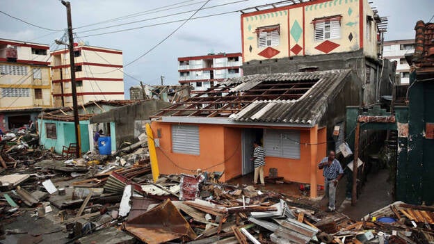 Huracán Matthew a su paso