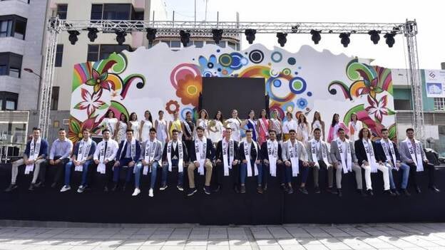 Los candidatos a Miss y Míster Las Palmas se presentan en la Plaza del Pilar