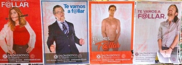El Salón Erótico de Madrid se promociona con imágenes de políticos
