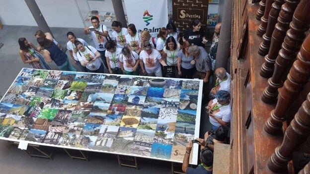 La Palma hace el puzle de piezas de madera más grande del mundo