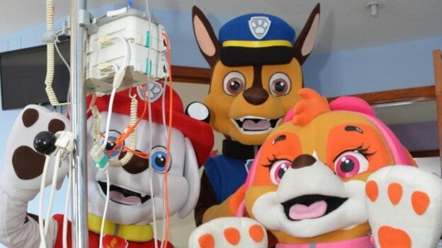La Patrulla Canina, de visita en el Materno Infantil