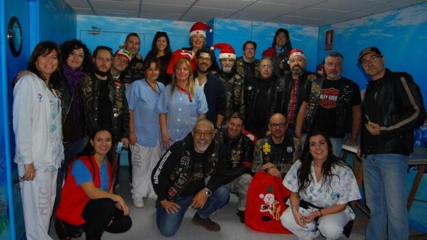 Encuentro de moteros en el HUC