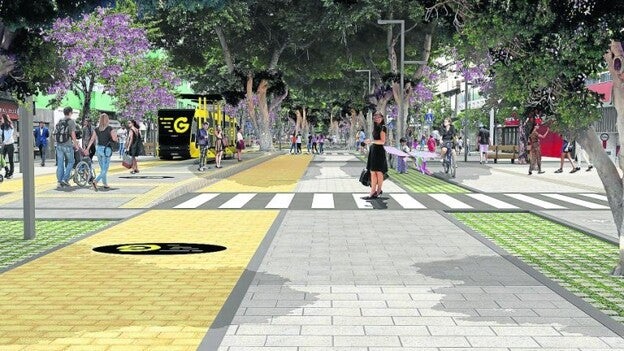 General Vives se queda sin un carril frente al Corte Inglés