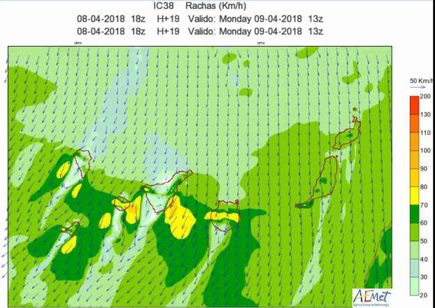 El viento vuelve a poner en alerta a todo el Archipiélago