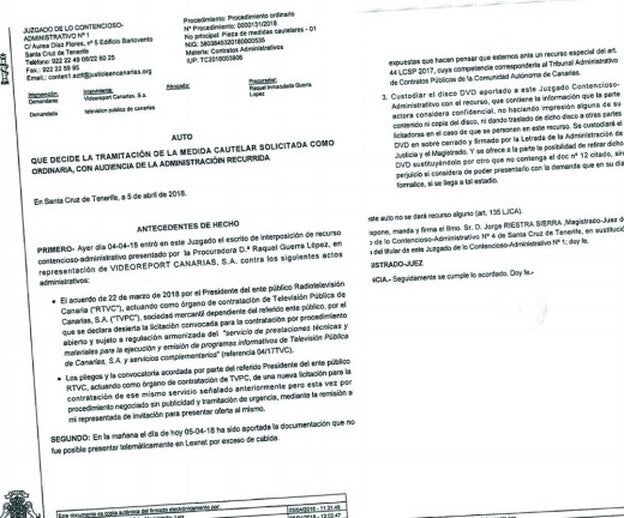 El juzgado no suspendió el día 5 pero sí el 9