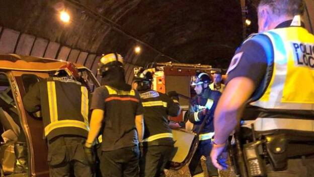 Accidente múltiple en el túnel Julio Luengo