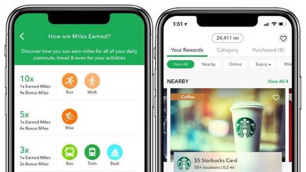 Descuentos por caminar a través de una app