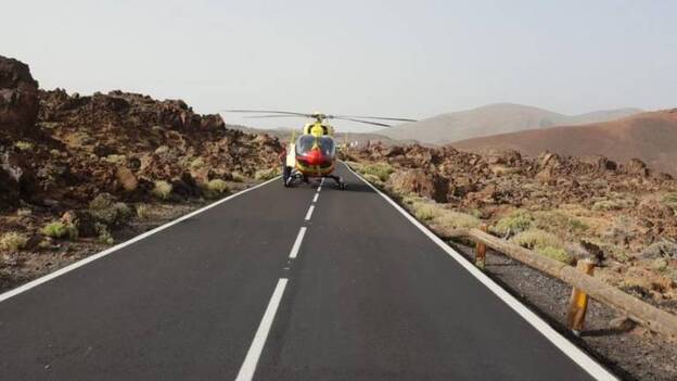 Herido grave al caer con una moto en el Teide