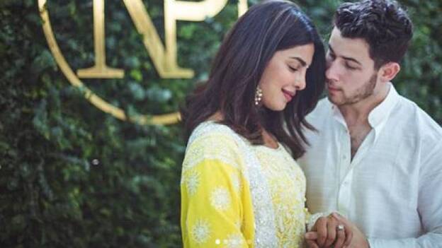 Nick Jonas y Priyanka Chopra, celebración prematromonial