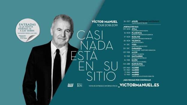 Víctor Manuel anuncia una gira por teatros y auditorios españoles
