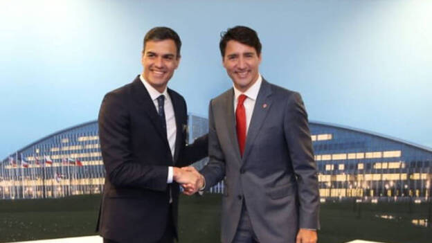 Trudeau recibe a Sánchez con honores militares en Montreal