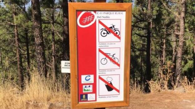 Prohibido circular en bicicleta en el Nublo