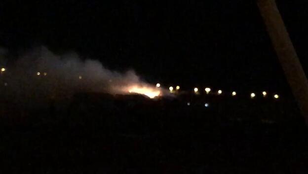 Incendio en un solar de Vecindario