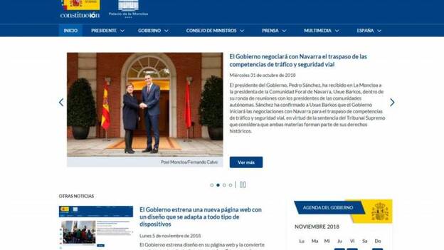 El Gobierno estrena una web más accesible, con imagen «atractiva y moderna»
