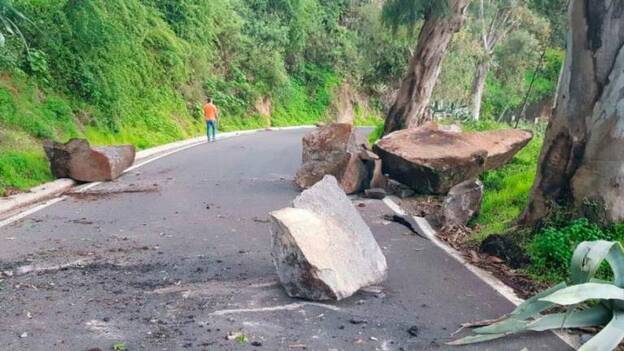 Cerrada la GC-211 a Teror por desprendimientos
