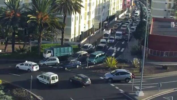 Retenciones por un accidente en Escaleritas