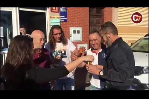 Festejo de un quinto premio en Telde