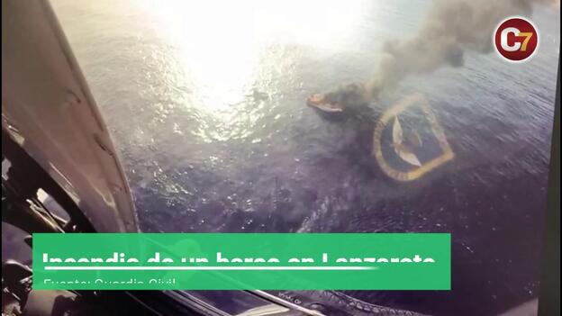 Buscan al tripulante del barco incendiado