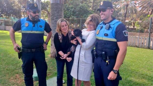 La perra abandonada en un contenedor ya tiene familia