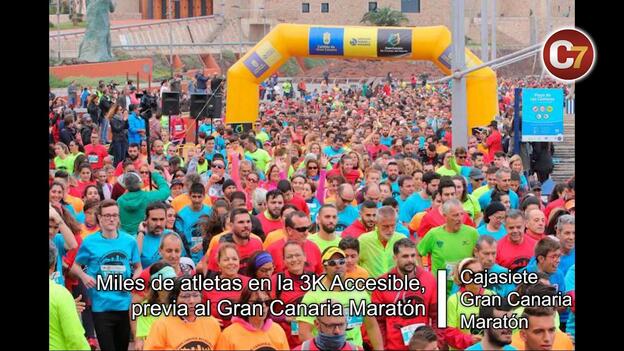 Miles de atletas en la 3K Accesible, previa al Gran Canaria Maratón