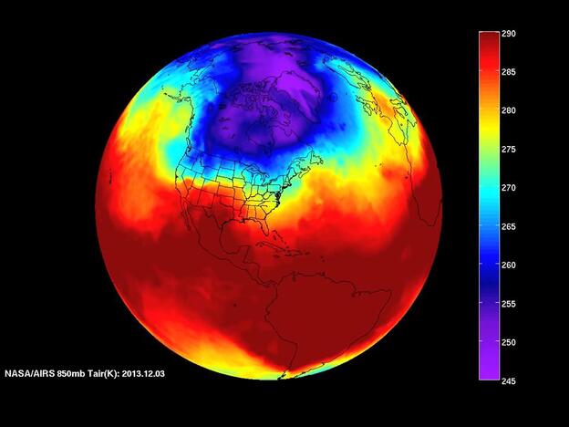 La invasión de Estados Unidos por el vórtice polar, desde el espacio