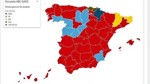 El PSOE gana terreno en Canarias, según el barómetro de ABC