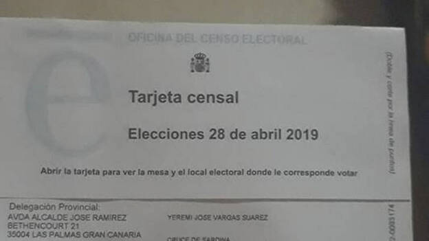 El censo electoral se acuerda de Yéremi Vargas