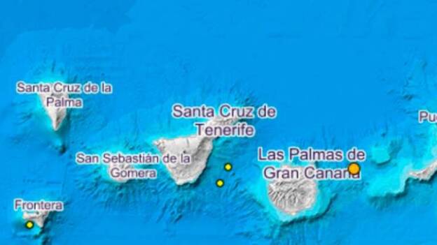 Cinco terremotos en las islas en el fin de semana