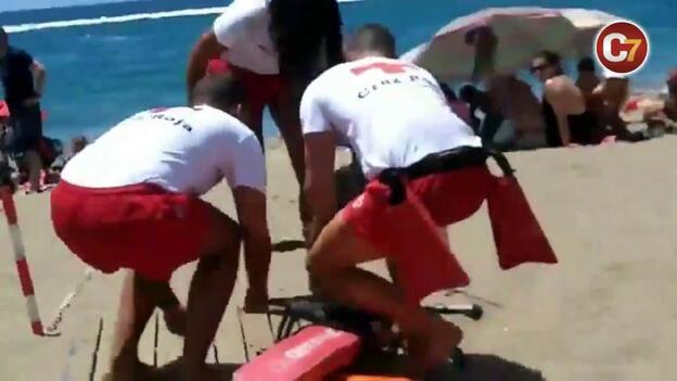 Rescatan una tortuga en Las Canteras