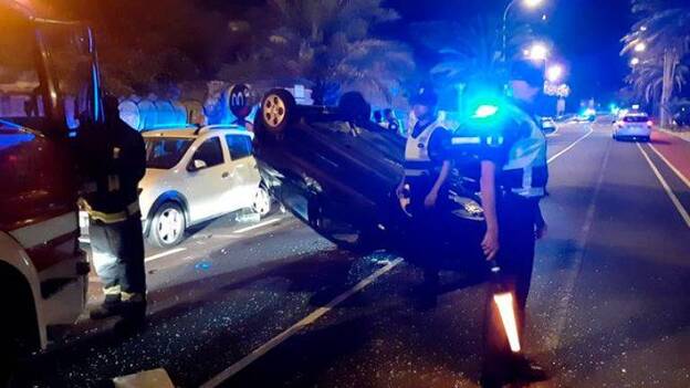Herida tras un vuelco en Paseo de Chil