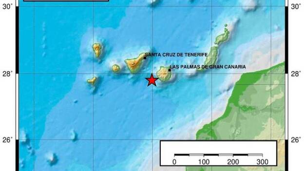 Temblor de 2 grados al oeste de Mogán