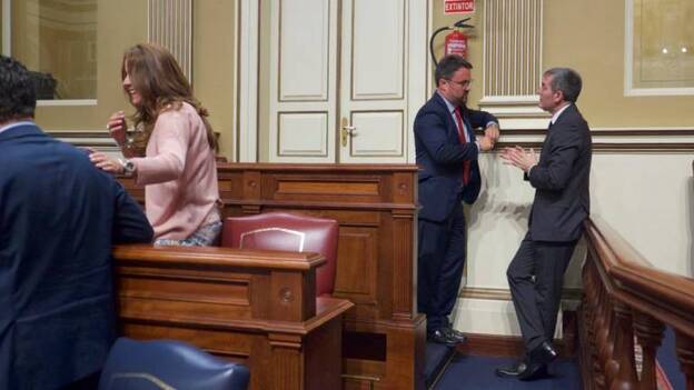 Clavijo y Antona dejan al Parlamento canario, que los nombra senadores