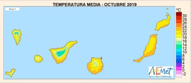 Octubre fue cálido y seco en Canarias